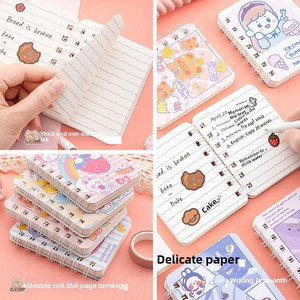 Carnet à spirale A7 de 80 pages, motif dessin animé, papeterie d'apprentissage, carnet à feuilles mobiles mignon, carnet de poche portable pour étudiant, cadeau, livres en gros - Product Image 4
