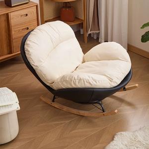 Chaises de salon modernes et luxueuses Fauteuil inclinable à bascule en forme d'œuf Canapé de salon Mobilier de chambre à coucher pour adultes avec cadre rond en métal paresseux simple - Product Image 3