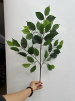 Panjang dekoratif 115cm perlindungan UV Elm daun Banyan daun imitasi Bush Follaje buatan Planta dedaunan buatan