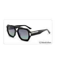 Lunettes de soleil de haute qualité en gros, logo personnalisé, protection UV 400, lunettes de luxe pour hommes, grandes lunettes en acétate, lunettes de soleil rétro à double pont pour femmes