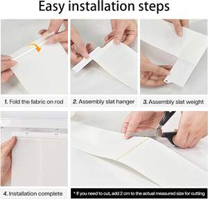 Lamas de repuesto Fortune para persianas verticales, tela opaca para puertas correderas y <span class=keywords><strong>ventanas</strong></span>, poliéster de corte fácil, textura blanca - Product Image 5