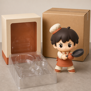 Figurine en vinyle personnalisée Little Battle Chef Boy, fabrication directe usine, OEM, mignonne, avec poêle à frire et maniques de four, jouet artistique - Product Image 4