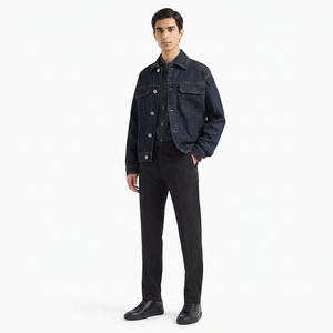 Finer Threads Best Quality Latest Stylish Breathable Windproof Men <b>Denim</b> Autumn <b>Jacket</b> New Style <b>Custom</b> Design Zipper Front - Product Image 1