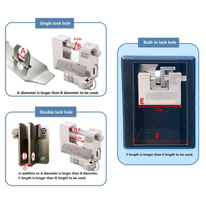 Cadenas à double levier en fer robuste de 74/94 mm en forme de D avec clé pour extérieur, idéal pour protéger les portes de garage, conteneurs et volets roulants - Product Image 4