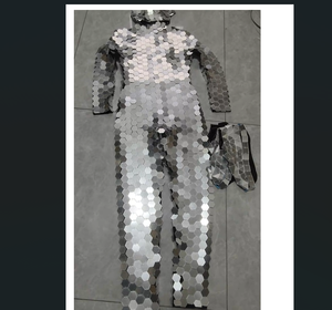 Combinaison miroir scintillante, boule <span class=keywords><strong>disco</strong></span>, paillettes sexy, costume de scène pour homme, danse - Product Image 1