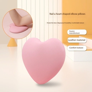 Heart Shaped Microfiber Leather Nail Elbow Rest Pad Non Slip Portable Hand <b>Pillow</b> Cushion Custom Manicure Arm Rest Tool - Product Image 1