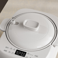 Marmite Électrique Multifonction avec Couvercle en Céramique Blanche - 1,5-2,5 L, Menus Préprogrammés, Minuteur et Réservation, pour une Cuisine Saine, Aliments pour Bébé