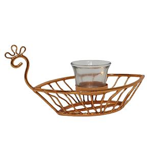 Phoera — lumière pour le thé en fil de style canard, plateau en cuivre antique - Product Image 1