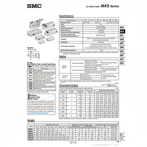 Table coulissante pneumatique SMC Pneumatics MXS12-40BT pièces pneumatiques de haute qualité - Product Image 1