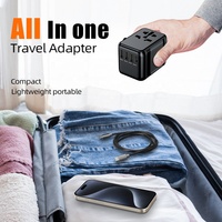 Worldplug Convertidor de Enchufe Internacional Adaptador de Viaje Mundial Cargador Universal Adaptador de Enchufe con 3 Puertos USB y Tipo C
