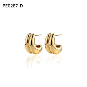 Pendientes de tuerca de aleación de zinc Amy Amy Trendy, diseño geométrico chapado en rodio para mujer, regalo PE0287 - Product Image 2