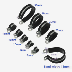 Có thể điều chỉnh chia ống kẹp với cao su Hose Clips cao su nhiên liệu dòng mùa xuân kẹp cáp kẹp với đệm cao su - Product Image 3