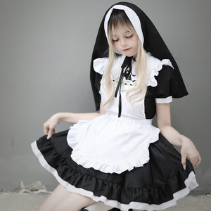 Nun Costume Lolita Anime Maid Outfit Women Adult Cross-border Spring 2023 Polyester Cloak - Product Image 2