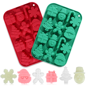 Molde de Silicona Navideño para Chocolate, Fácil de Limpiar, para Hornear Dulces, Copo de Nieve 3D, Caña de Azúcar, Muñeco de Nieve, Árbol, Jengibre - Product Image 1