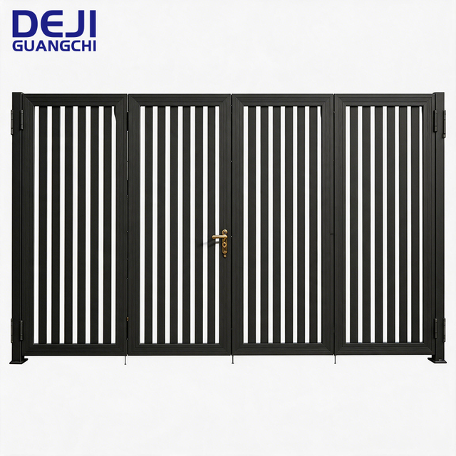 Automatic Aluminum Driveway Gate Modern Bi-folding Gates for Villa Security Outdoor Metal Folding Electric Main Gate Designs