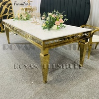 Table de dîner de mariage en acier inoxydable, prix de gros, dernier design, pour événements de mariage