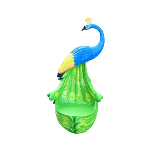 Silla de Jardín con Forma de Pavo Real de Fibra de Vidrio, Escultura Decorativa para Parques al Aire Libre, Asiento Duradero de Estilo Ecléctico - Product Image 5