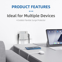 Enchufe de Pared Inteligente Vastfafa con 4 Tomas de Corriente, 3 Puertos USB-A, 1 Puerto USB-C, Enchufe Europeo, Certificación CE y RoHS, Nuevo Diseño