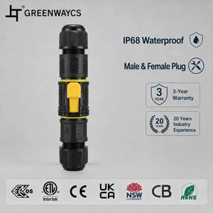 ขั้วต่อกันน้ำ IP68 รุ่น LP-20 แบบ <span class=keywords><strong>2</strong></span> ทาง ตัวผู้ ตัวเมีย แบบเสียบใช้งานได้ทันที ขั้วต่อทองแดง <span class=keywords><strong>2</strong></span>-5 พิน 24A 450V มาตรฐาน CE RoHS รับผลิตแบบ OEM ODM รับประกัน 3 ปี - Product Image 1