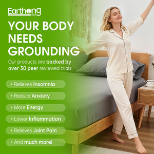 UK All Size 15% Silver EMF Shielding <strong>Fitted</strong> Grounding Bed <strong>Sheets</strong> With Grounding Cord for Mood Enhancement with OEKO Certified - Product Image 4