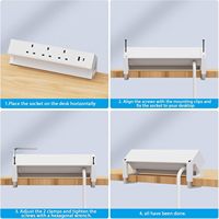 Prise de courant britannique en alliage d'aluminium pour bureau 5V/3.1A Chargeur rapide USB Câble de rallonge pour bureau à domicile