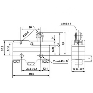 Interruptor TM-1704 Z-15GW22-B con palanca de rodillo de bisagra corta, interruptor de límite para incubadora con certificación CE, 15A máx. Corriente - Product Image 2