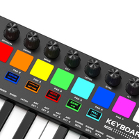 Controlador de teclado MIDI negro de 25 teclas USB M Audio Midi Teclado de edición de música para computadora portátil/PC Software incluido