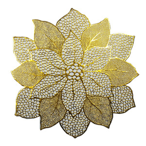 Qakai Hoa Hình Dạng Hoa Hồng Không Đều Vàng Bảng Dấu Vị Trí Đồ Họa Hoa Dâm Bụt PVC Placemat - Product Image 1