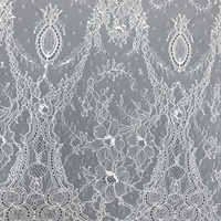 Erkoumi Luxe Coloré Broderie Chantilly Cils Dentelle Fleur Tissu pour Enfants Robe Colliers Fleur Fille Accessoires