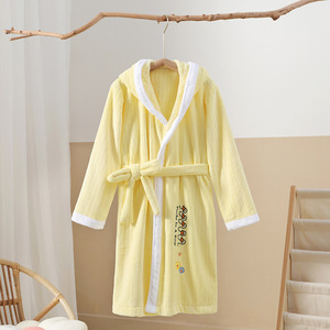<span class=keywords><strong>Accappatoio</strong></span> per Bambini in Pile Corallo con Logo Ricamato, Multicolore, Caldo e Spesso, con Cappuccio - Product Image 4
