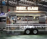 Remorque alimentaire commerciale en aluminium de 5 m, style rétro, cuisine mobile, double essieu tandem, restauration extérieure