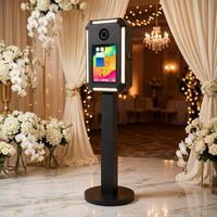 Photomaton tout-en-un pour iPad avec coque métallique et anneau lumineux RGB 10,2-13 pouces pour location d'événements, mariages et fêtes