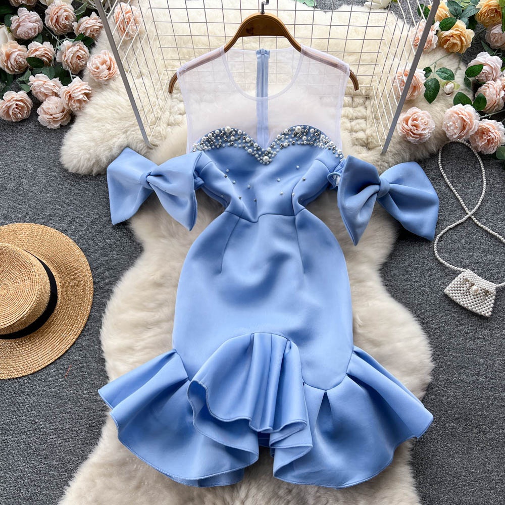 slim fit dress slacks Chic Aveloria Affinna Bodycon Dress with Elegant Ripped Design and Bow –  Canary Houze main image 0
