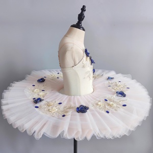 Tutú de Ballet Profesional para Niñas, Tutú Ligero Amarillo Tipo Pancake, Vestido de Fiesta de Bailarina, <span class=keywords><strong>Disfraz</strong></span> de Danza de Ballet para Mujeres Adultas, Niñas y Niños - Product Image 3