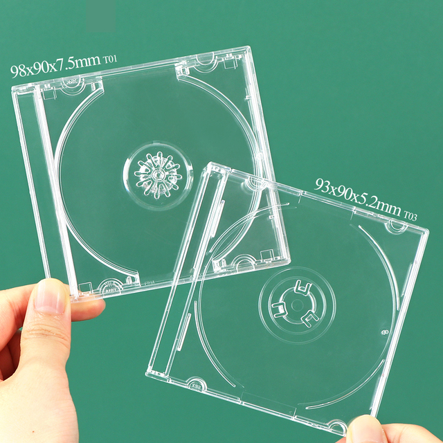 SUNSHING Wholesale 8cm Mini CD Jewel Case Plastic 3 Inch Single DVD Packaging 80mm Mini CD Box Blank Compact Disc Cases