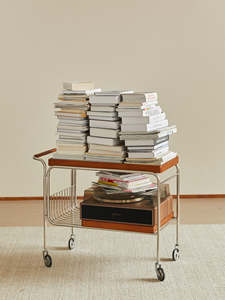 मुयू नए डिजाइन प्रीमियम 80*40*62 सेमी बॉक्स लकड़ी + स्टील + ठोस लकड़ी बहु परत बोर्ड ट्रॉली - Product Image 3