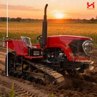 Mini tracteur à chenilles diesel de 80 CV avec remorque benne pour le transport de matériaux