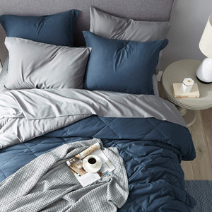 Bộ Đồ Giường Hải Quân Đặt Nữ Hoàng Có Thể Đảo Ngược Bộ Giường Trong Một Túi Với Chăn, Tấm, Vỏ Gối Shams Và <span class=keywords><strong>Comforter</strong></span> OEM Szie Bộ Giường - Product Image 6