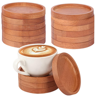 En gros Personnalisé Rond En Bois D'acacia Dessous De Verre En Bois Tasse Sous-verres pour Bar Bureau Ferme Décor À La Maison
