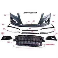 Kit carrosserie avant style RSQ5 avec calandre pour Audi Q5 SQ5 B8 8R 2008 2009 2010 2011 2012, amélioration facelift pour Q5 SQ5
