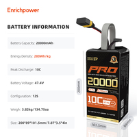 MSDS UN38.3 20000mah 47.4V Baterai LiPo Semi Solid 10C Pengosongan Tinggi untuk Beban Berat Industri Pertanian Drone Pelatihan UAV