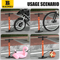 Pompe à vélo portable haute pression BAIMEI en acier pour tous types de vélos avec tableau de codes