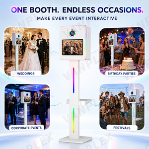 Machine de photomaton carrée en gros avec écran tactile DSLR de 15,6 pouces, impression instantanée, GIF, Boomerang et lumière LED RGB pour location événementielle - Product Image 3
