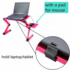 Ergonomic Aluminum Laptop Table 360 Degree Adjustable Foldable Notebook Holder Heat Dissipation <strong>Riser</strong> <strong>for</strong> Sofa Couch Use - Product Image 3