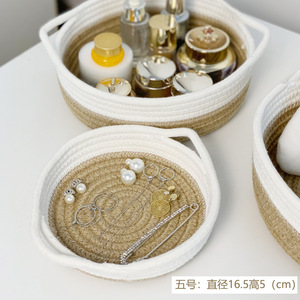 Factory Hot Sale <b>Storage</b> <b>Baskets</b> Woven Cotton Rope <b>Basket</b> Organizing Home Decoration - Product Image 5