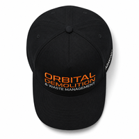 Gorras Trucker de Fabricante con Visera Alta, Laterales Personalizados, Logotipo Bordado, 5 Paneles, Negras, Cierre a Presión