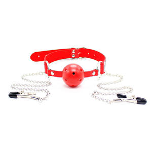BDSM - Mordaza de Bola Ajustable con Correa de PVC, Mordaza Negra Transpirable para la Boca, Juguete de Bondage para Adultos, Juego de Roles Dominante y Súbdito para Parejas - Product Image 3