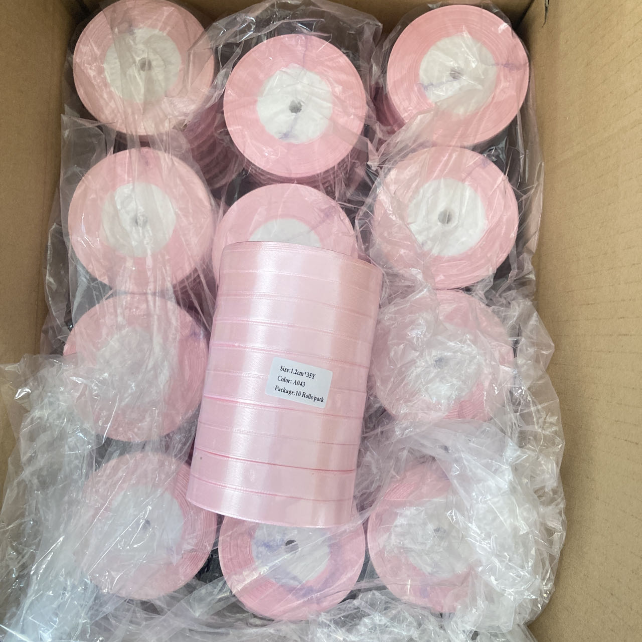 Byron Wholesale Custom Satin Ribbon Roll 1/2'' Satin Ribbon 1.2 cm for Floral Bouquets Gift Wrap