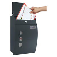 Boîte aux lettres murale extérieure en acier galvanisé, antirouille, antivol, durable, étanche, avec revêtement en poudre