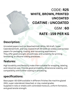 White Brown Printed Uncoated Paper <b>Sheets</b> Premium Quality Eco Friendly Smooth Finish for Printing Packaging Product and Craft Us - Product Image 3